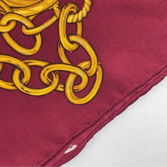 Auth Chanel gold chain and medallion design, Silk Scarf - Picture 2 of 15